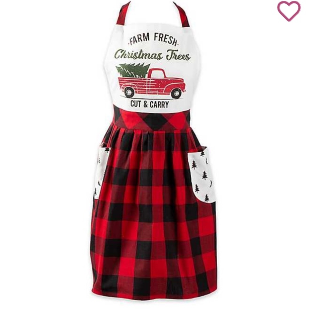 Christmas tree checkered apron